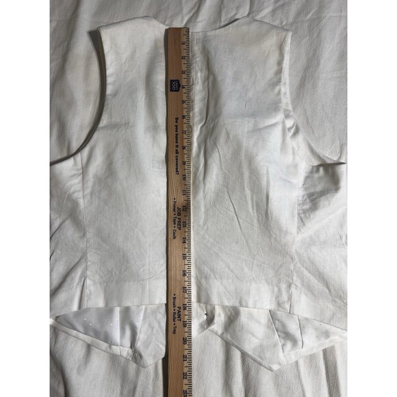 Banana Republic White Linen Cotton Vest Tailored Lined 12 - Picture 12 of 13
